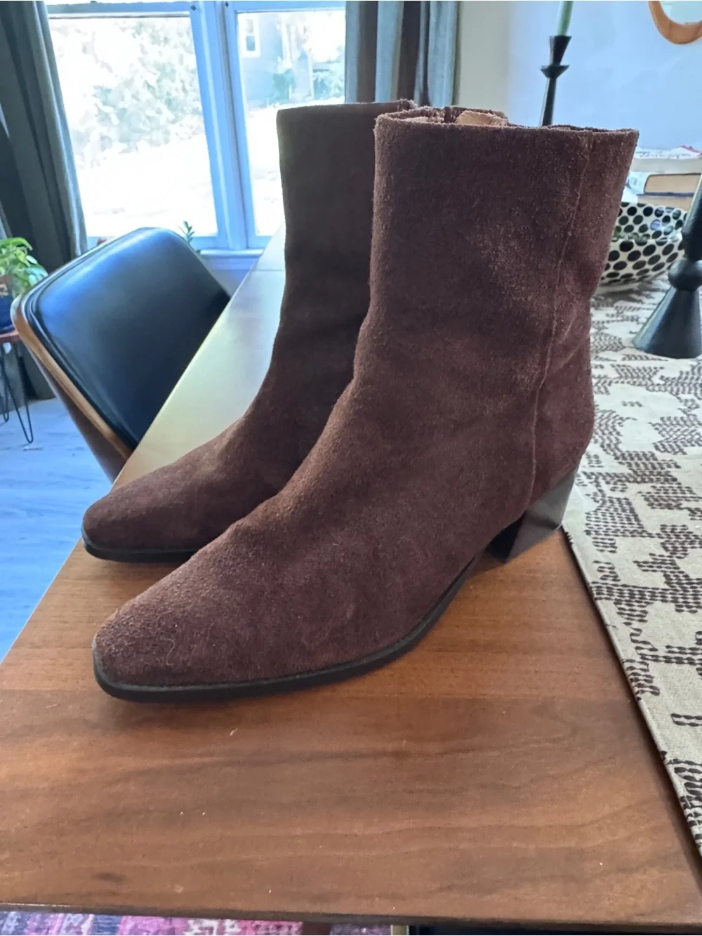 Women's Madewell Ardin Suede Boots in Brown - Classic 2” Block Heel, barely worn